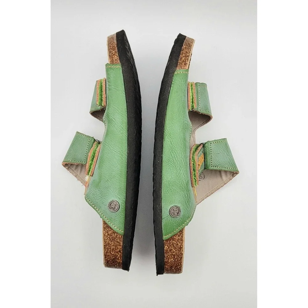 TMA Eyes Green Cork Bed Sandals Size 9 (EU 40) Hand Stitched Comfort Slides - Picture 5 of 11